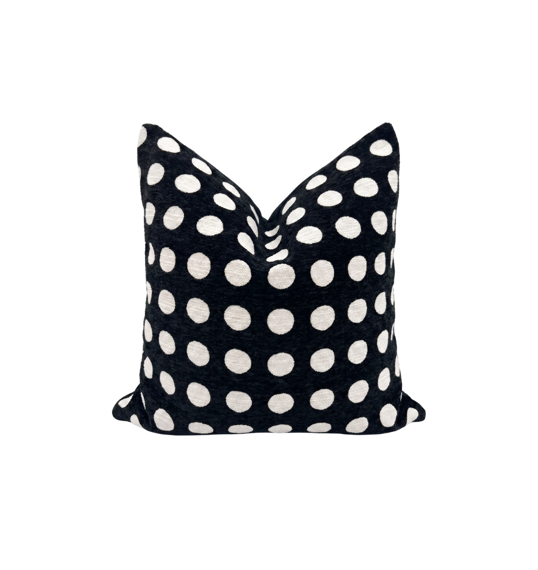 Black and White Polka Dot Pillow