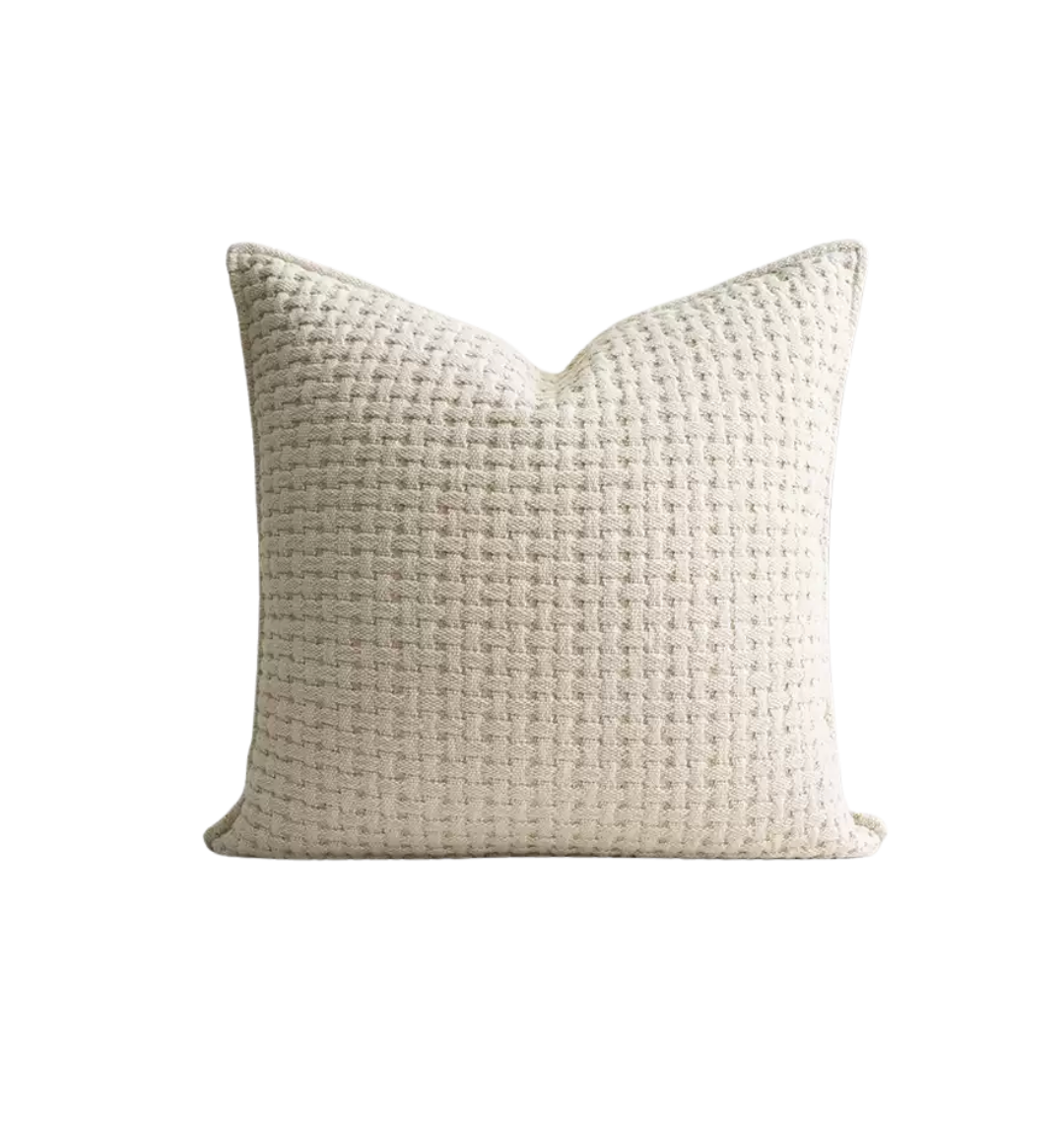 Cream Waffle Knit Pillow