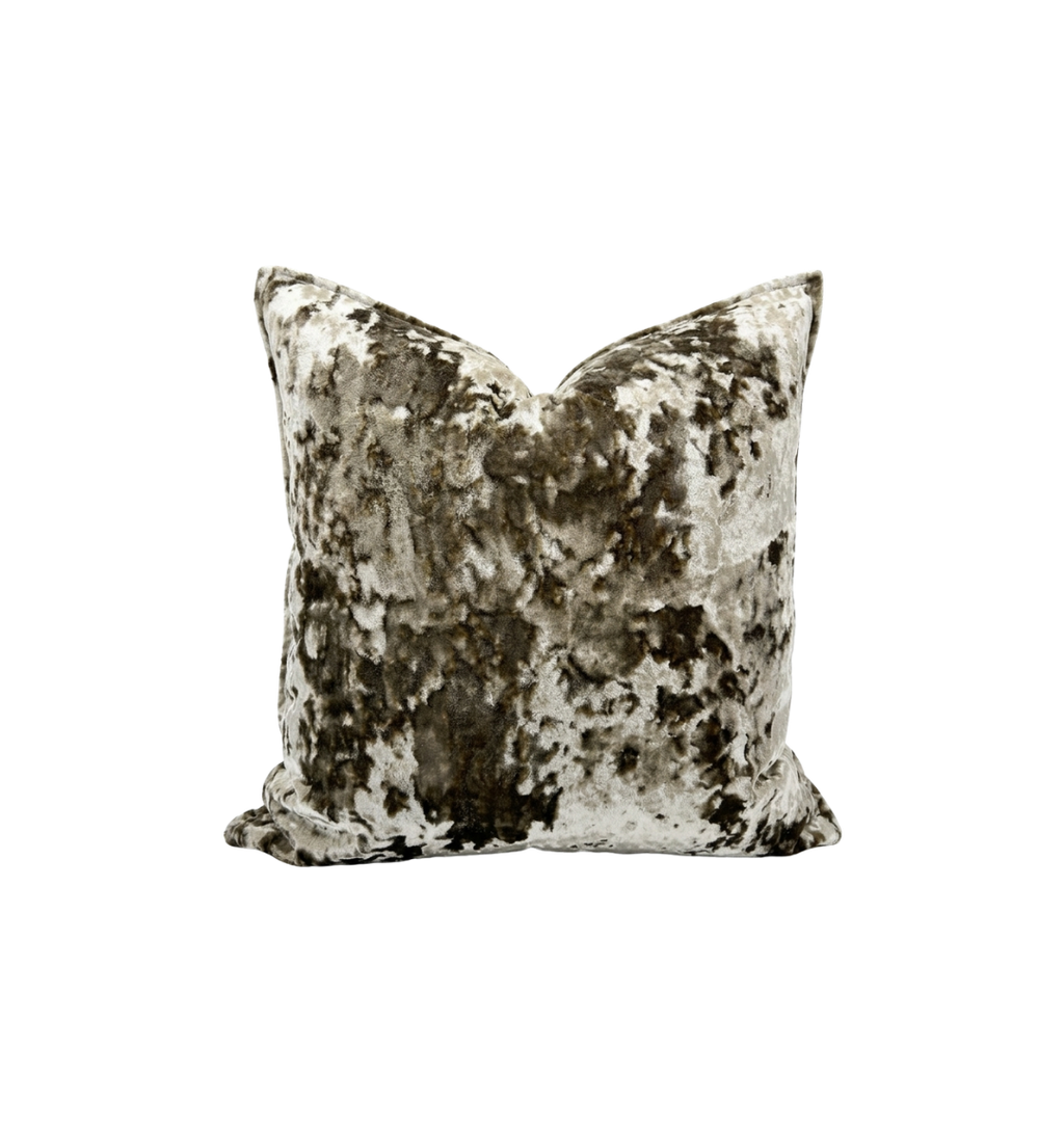 Silver Grey Crushed Velvet Pillow
