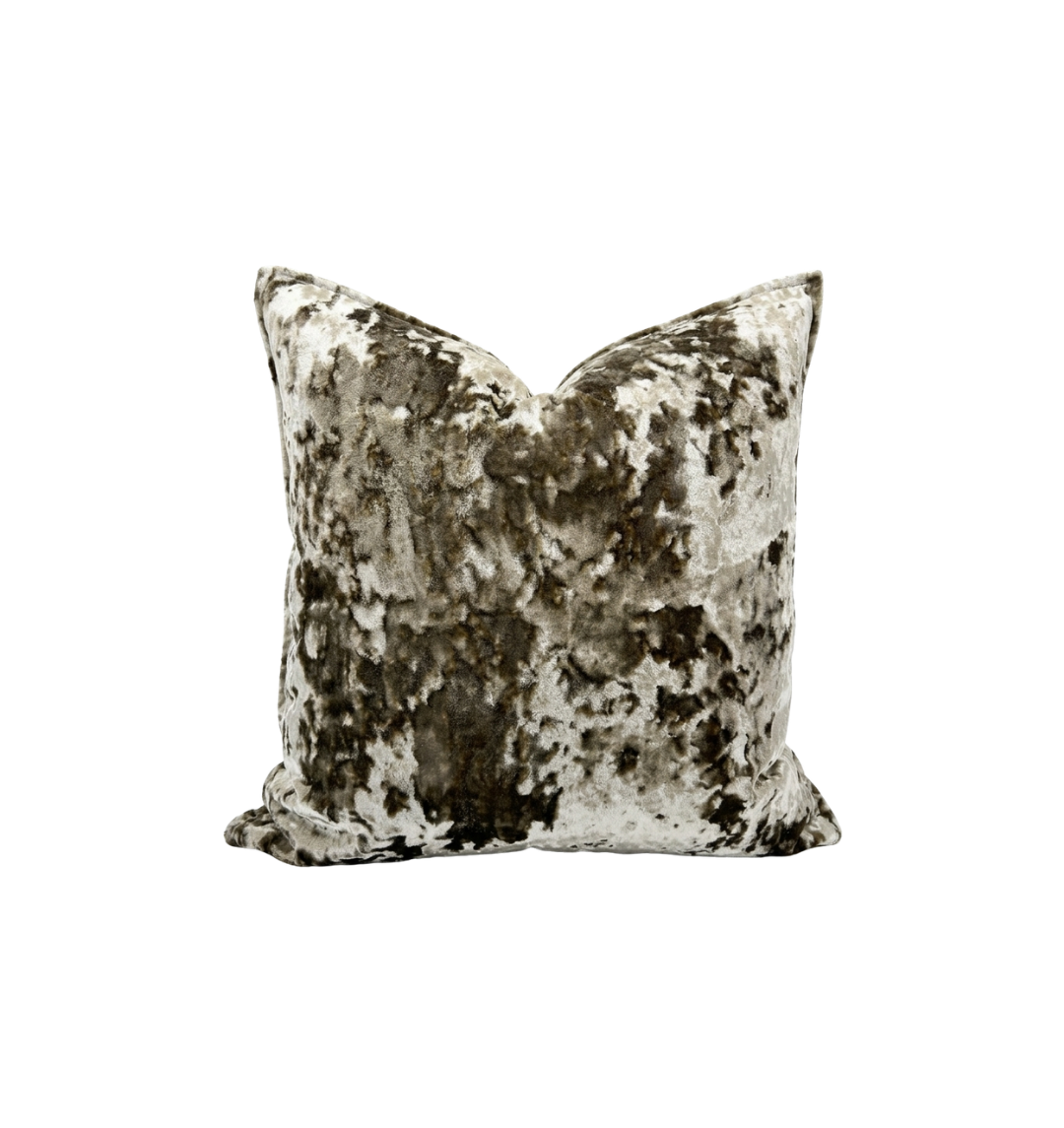 Silver Grey Crushed Velvet Pillow