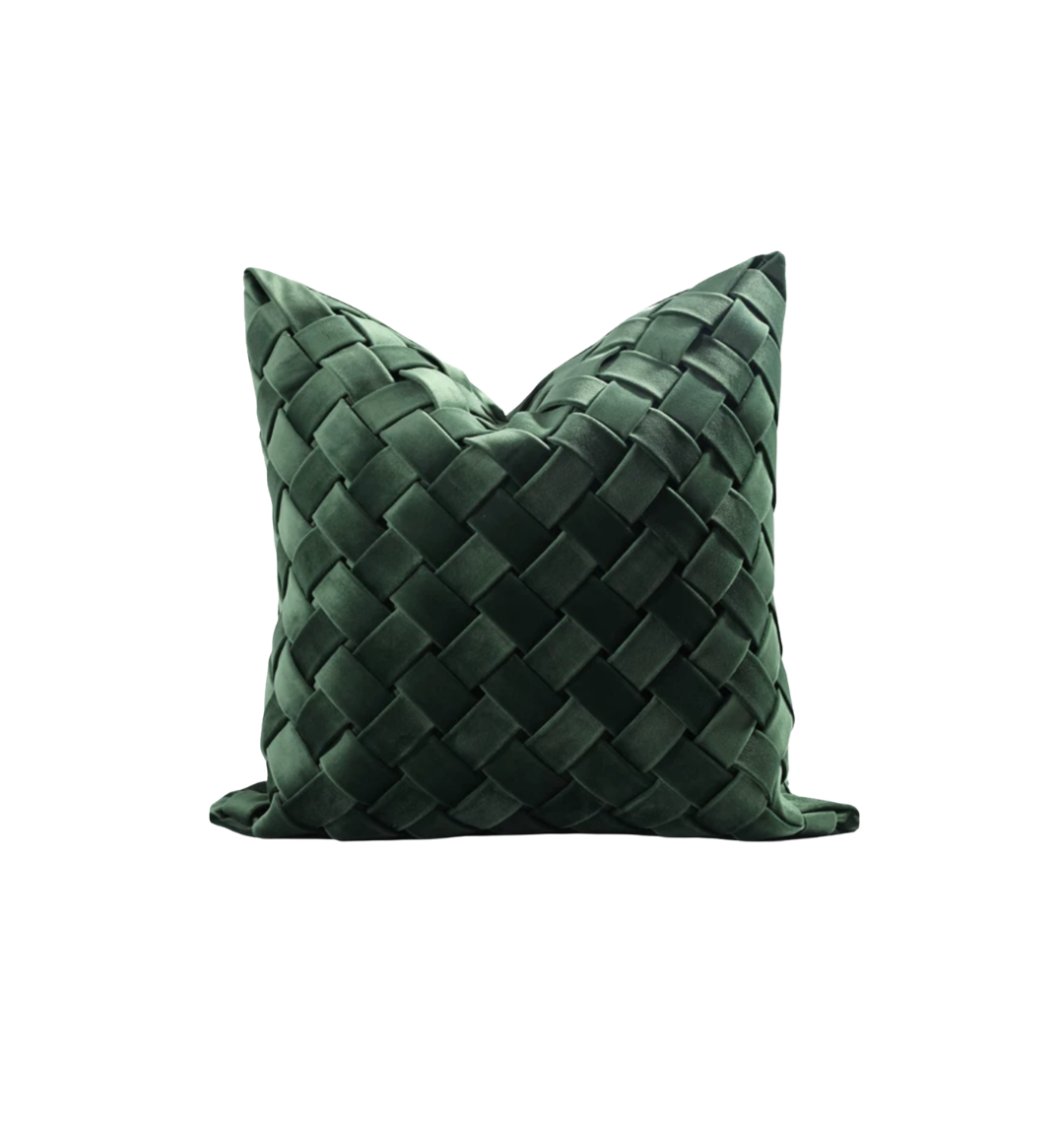Emerald Green Textured Pillow