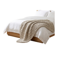 Beige Grey Chunky Knit Throw