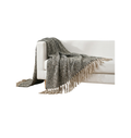 Black & Cream Two-Tone Tassel Throw