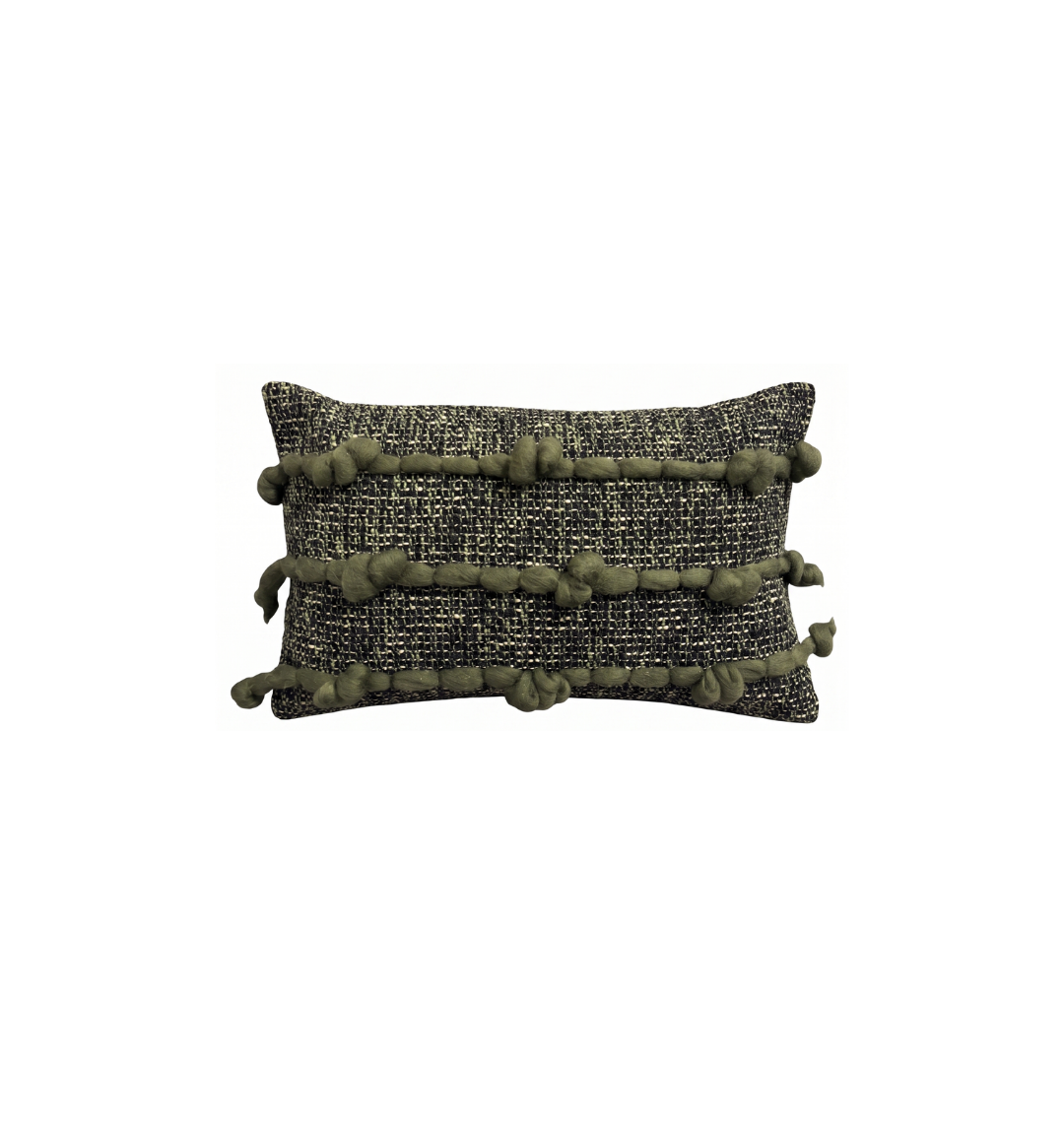 Forest Green Textured Lumbar Pillow